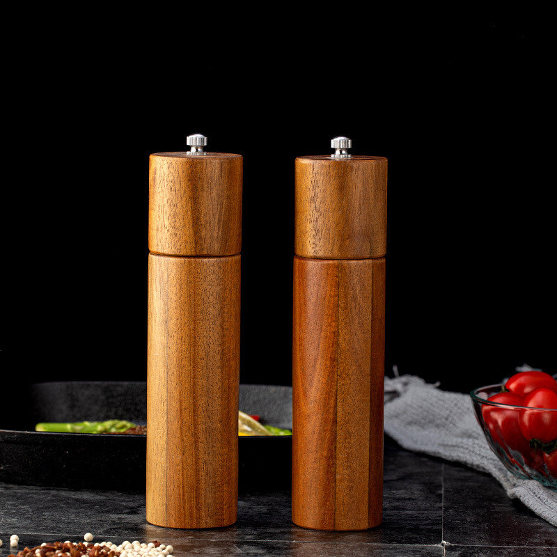 Acacia wood salt and pepper grinder set